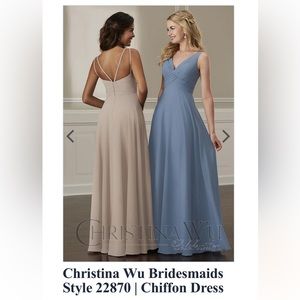Christina Wu Size 4 Taupe Chiffon Bridesmaid Dress
